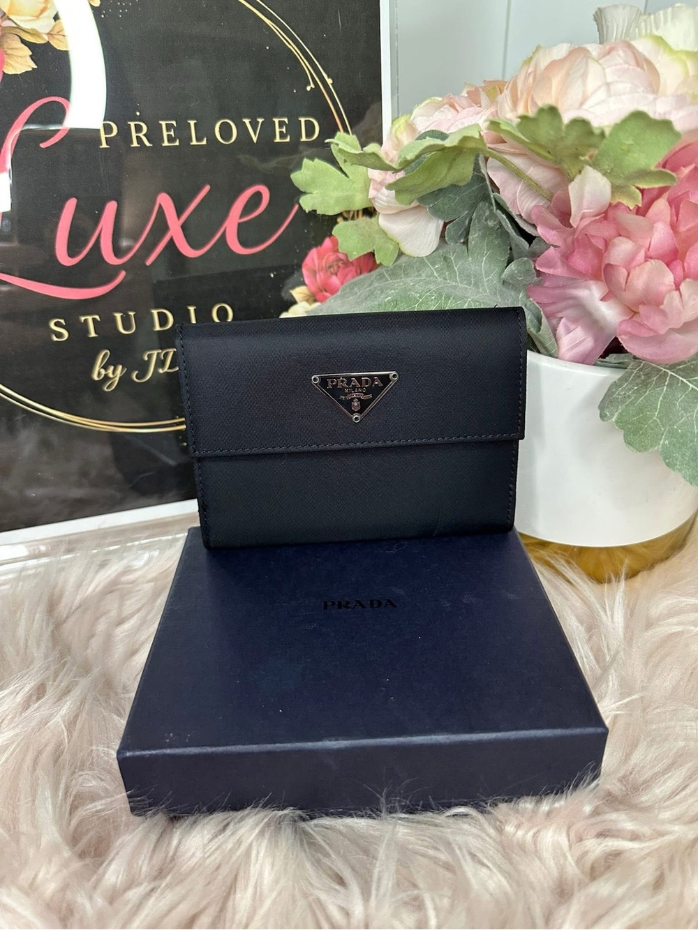 Prada compact wallet